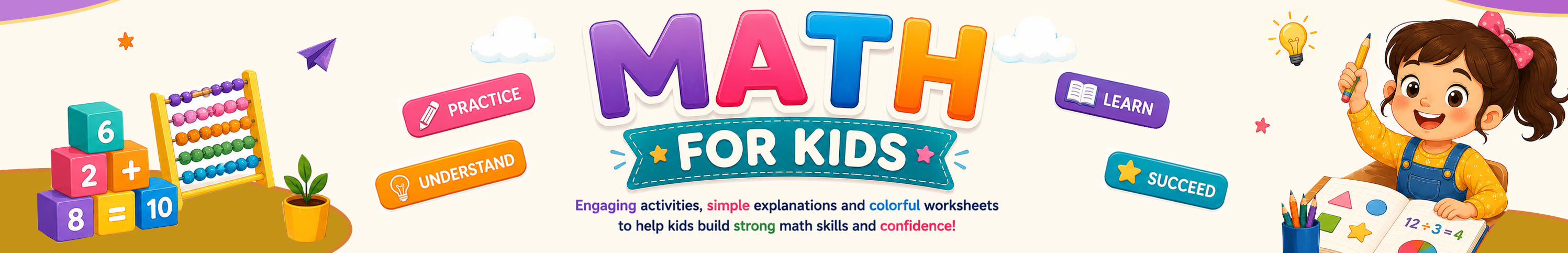 Math for Kids Banner